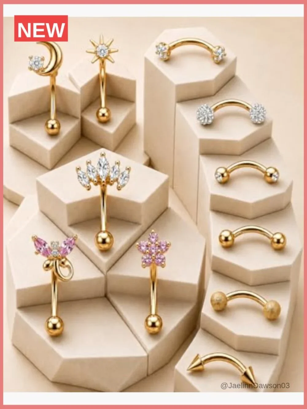 11Pcs 16G Curved Barbell Piercing Set Eyebrow Rook Daith Tragus Jewelry